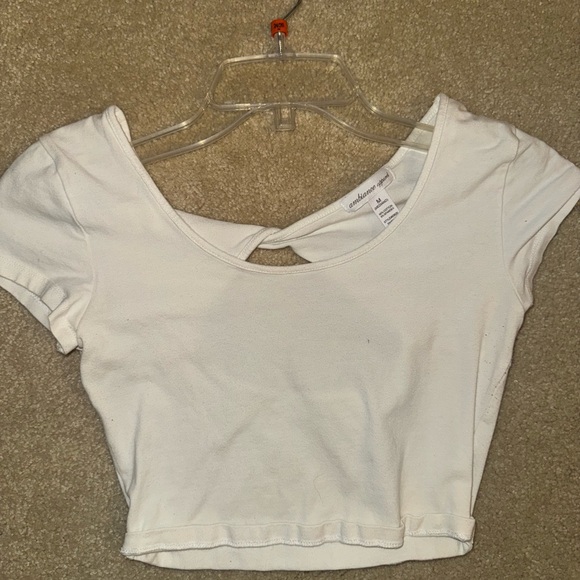 Ambiance Tops - Ambiance White Cut-Out Crop Top